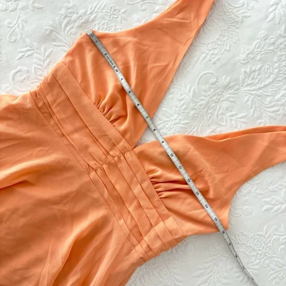 NWOT Lulus Celebration Time Light Orange Sleeveless Tiered Midi Dress Small - Picture 6 of 7